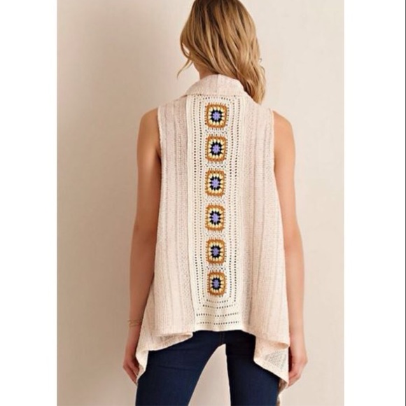 New entro Morning Stun Boho Sweater Vest Cardigan - Picture 2 of 2